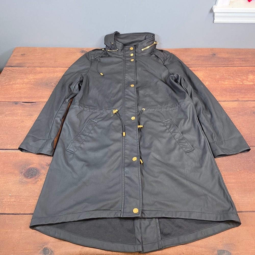 Ciao Milano Tess Anorak Jacket Womens Small Black Excellent Hooded Raincoat
